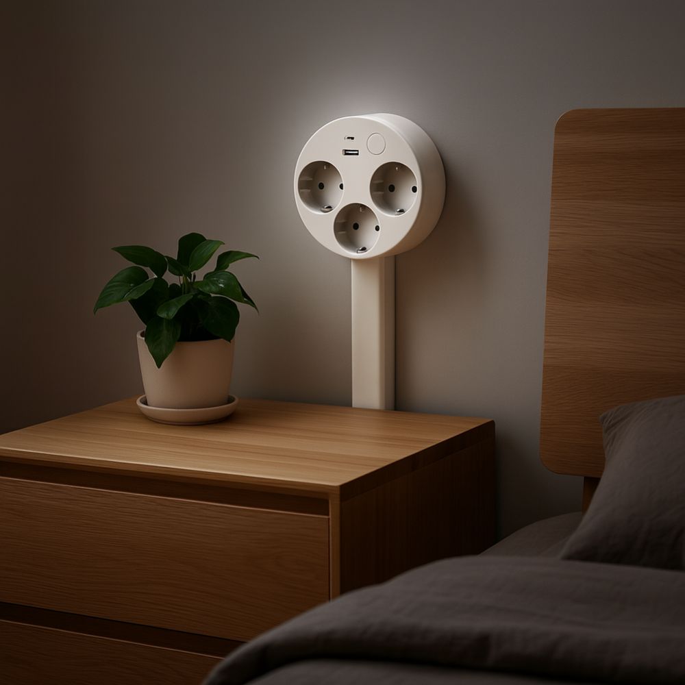 Rotacyjna Listwa Elektryczna z USB-A i USB-C – Koniec z Plątaniną Kabli!