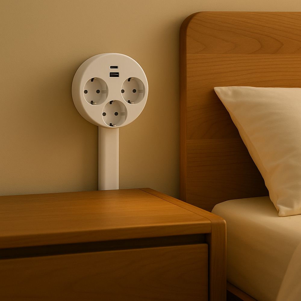 Rotacyjna Listwa Elektryczna z USB-A i USB-C – Koniec z Plątaniną Kabli!